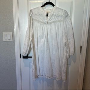 Universal thread white eyelet dress